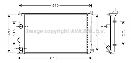 Радиатор охлаждения RENAULT MASTER II (98-) (AVA) AVA COOLING RTA2322 (фото 1)