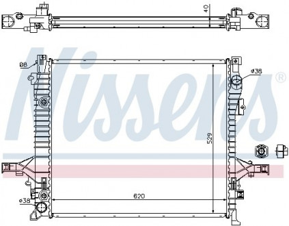 Радиатор охлаждения VOLVO XC 90 I (02-) NISSENS 65613A (фото 1)