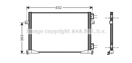 Конденсор кондиціонера TRAFIC / VIVARO / PRIMAST 01- (Ava) AVA COOLING RTA5391 (фото 1)