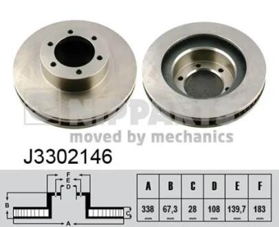 Диск тормозной Toyota LC 120; LC 150 NIPPARTS J3302146
