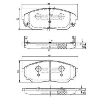 Колодки тормозные диск. KIA SORENTO NIPPARTS J3600318