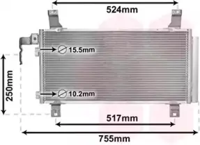 Конденсор кондиционера MAZDA 6 ALL 02-08 Van Wezel 27005157