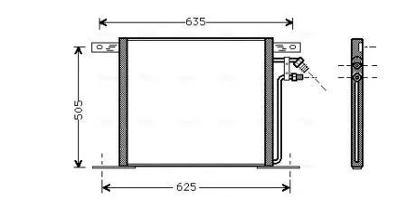 Конденсор кондиционера MB VITO / V-CL G / D 95-03 (Ava) AVA COOLING MS5220