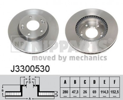 Диск гальмівний Hyundai TUCSON 04- NIPPARTS J3300530