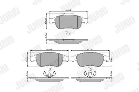 Колодка торм. RENAULT DUSTER передние. Jurid 573268J