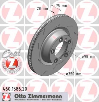 Тормозной диск зад вент прав Porsche Panamera 4 ZIMMERMANN 460158720 (фото 1)