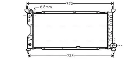 Радіатор охложденія COMBO / CORSA B 1.5 / 1.7 D (Ava) AVA COOLING OLA2185