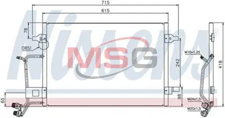 Конденсатор кондиционера AUDI; VW NISSENS 94594