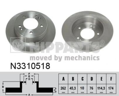Диск тормозной Hyundai VELOSTER NIPPARTS N3310518