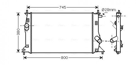 Радиатор охлаждение MAZDA 5 (05-) (AVA) AVA COOLING MZ2183 (фото 1)