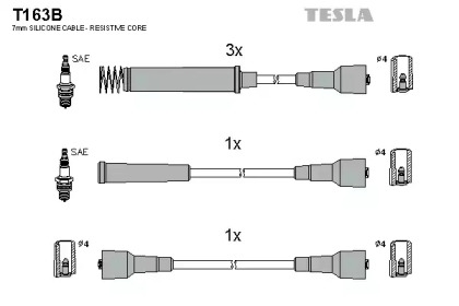 К-т проводов высокого напряжения TESLA T163B