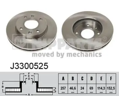 ДИСК ТОРМ передняя NIPPARTS J3300525