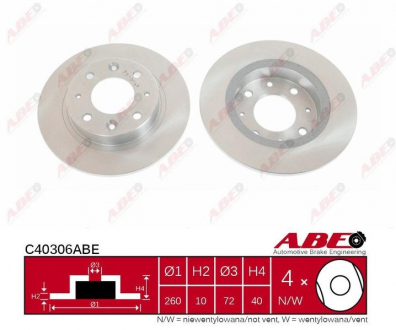 ДИСК ТОРМ заднем ABE C40306ABE