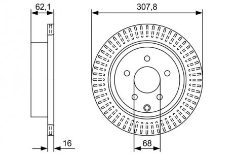 Тормозной диск INFINITI / NISSAN FX / M / Q70 / Q50 / JX / QX60 / QX70 / FX35 / Murano / Pathfinder \ '\' R \ '\' 3,5-4,5 \ '\' 08- BOSCH 0986479W11