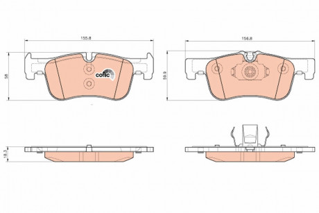 Тормозные колодки дисковые BMW 1 (F20) "1,4-1,6" F "10 >> TRW GDB1935