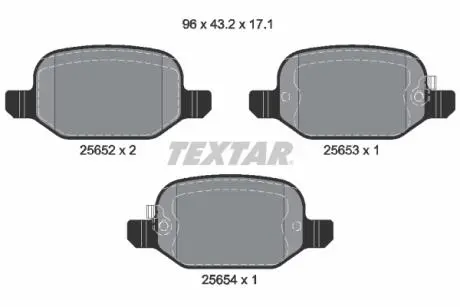 Тормозные колодки к-кт. TEXTAR 2565201 (фото 1)