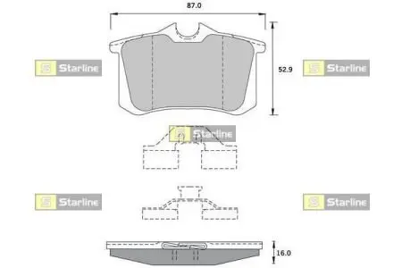 Тормозные колодки к-кт. STARLINE BD S376