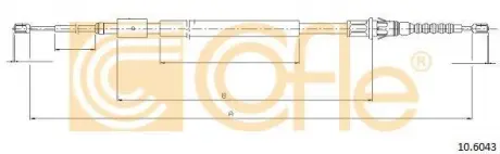 Трос стоянкового гальма COFLE 10.6043