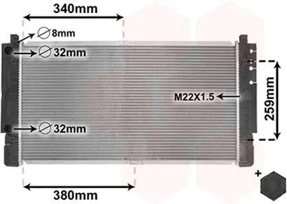 Радиатор охлаждения VOLKSWAGEN TRANSPORTER T4 (70X. 7D) (90) Van Wezel 58002149