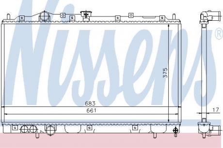 Радиатор охлаждения MITSUBISHI LANCER (CJ. CP) (96-) NISSENS 628591