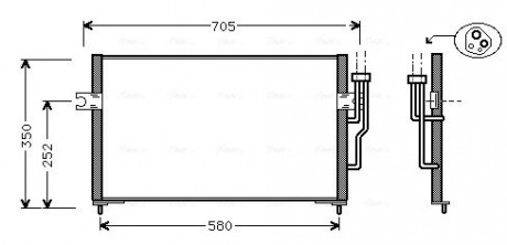 Конденсатор кондиционера MITSUBISHI CARISMA (DA) (95-) (AVA) AVA AVA COOLING MT5100