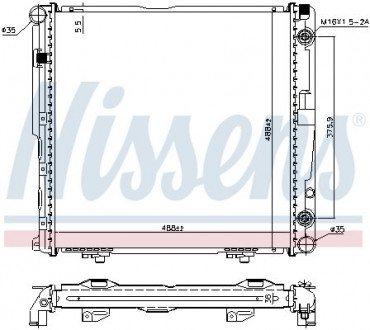 Радиатор охлаждения MERCEDES E-CLASS W 124 (84-) 200E NISSENS 62751A (фото 1)