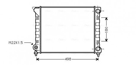 Радиатор охлаждения двигателя VW PASSAT 3 1.6 / 1.8 88-92 VW2070 (Ava) AVA COOLING VN2070 (фото 1)