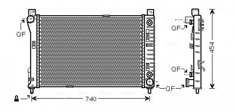 Радиатор охлаждения двигателя W203 (C) MT / AT +/- AC 00-02 (Ava) AVA COOLING MSA2286 (фото 1)