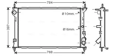 Радіатор охолодження двигуна TRANS CONN 18i / 18TDCi 04- (Ava) AVA COOLING FDA2411