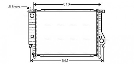 Радиатор охлаждения двигателя BMW 324D / 530/730 MT 85-94 (Ava) AVA COOLING BW2096 (фото 1)