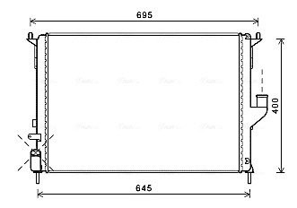Радиатор охлаждения двигателя Logan1.6 i * 04 / 08- (AVA) AVA COOLING RTA2477 (фото 1)
