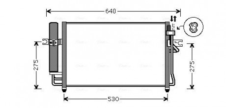 Конденсор Hyundai Getz 08 / 02- (AVA) AVA COOLING HY5087D (фото 1)
