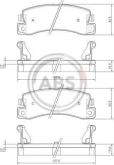Тормозные колодки дисковые (1 к-т). A.B.S 36604