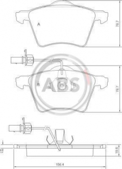 Тормозные колодки дисковые (1 к-т). A.B.S 37141 (фото 1)