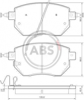 Тормозные колодки дисковые (1 к-т). A.B.S 37504