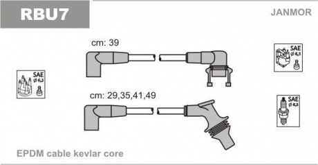Провод высокого напряжения Janmor RBU7 (фото 1)