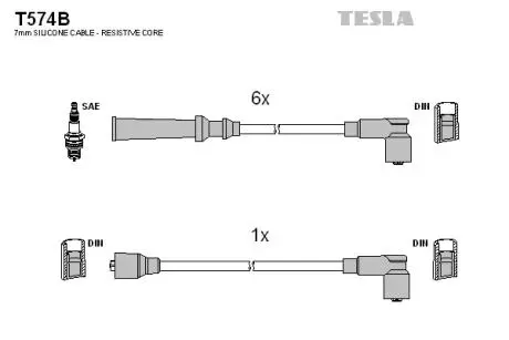 К-т дротів вісокої напруги TESLA T574B
