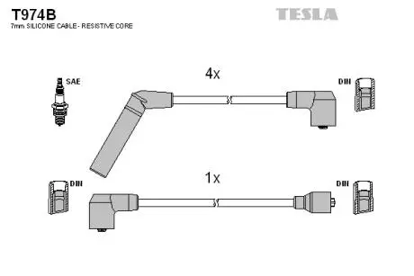К-т проводов высокого напряжения TESLA T974B