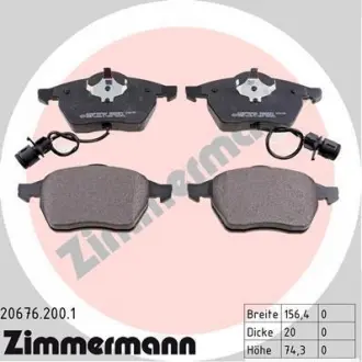 Тормозные колодки дисковые ZIMMERMANN 206762001