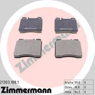 Тормозные колодки дисковые ZIMMERMANN 213031881