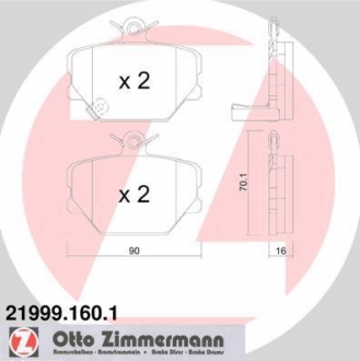 Тормозные колодки дисковые ZIMMERMANN 219991601