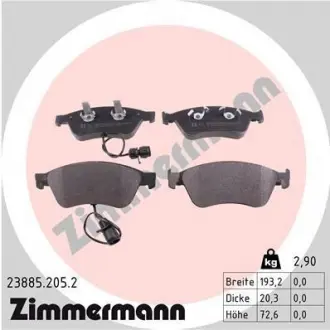 Тормозные колодки дисковые ZIMMERMANN 238852052