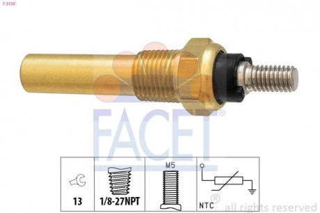 Датчик температуры охлаждающей жидкости FACET 7.3135 (фото 1)
