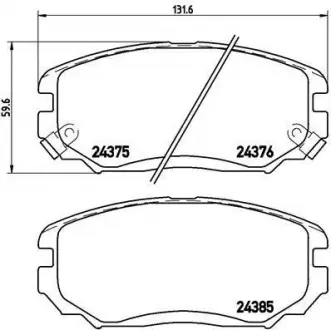 Комплект гальмівних колодок з 4 шт. дисків BREMBO P30 038