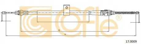 Трос стояночного тормоза COFLE 17.0009