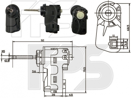 Двигатель корректора фары FPS 3219 RK1 (фото 1)