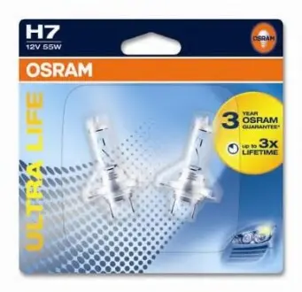 Автолампа Ultra Life H7 PX26d 55 W прозрачная OSRAM 64210ULT02B (фото 1)