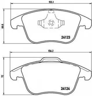 Тормозные колодки к-кт. BREMBO P44 020