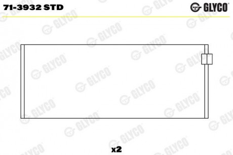 Вкладыши шатунные на 1 шатун Glyco 71-3932 STD