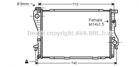 Радиатор охлаждения BMW 5 E39 (95 -) - 7 E38 (94-) (AVA) AVA AVA COOLING BW 2176 (фото 1)